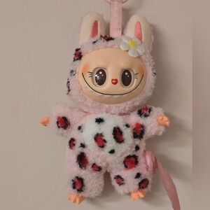 Custom Pink Leopard Print Mokoko Labubu